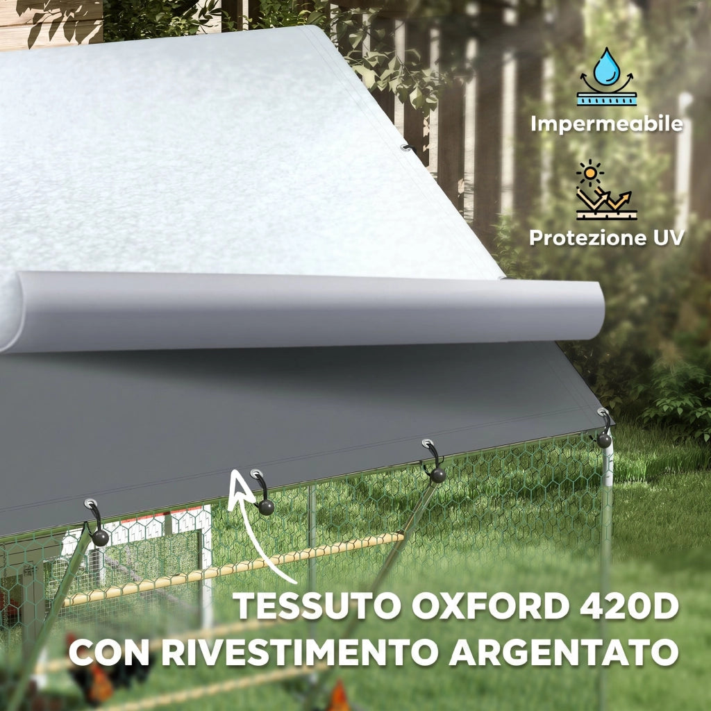 Recinto per Galline 6m2 ¨C Minimal ¨C Argento 3x2x1.9m