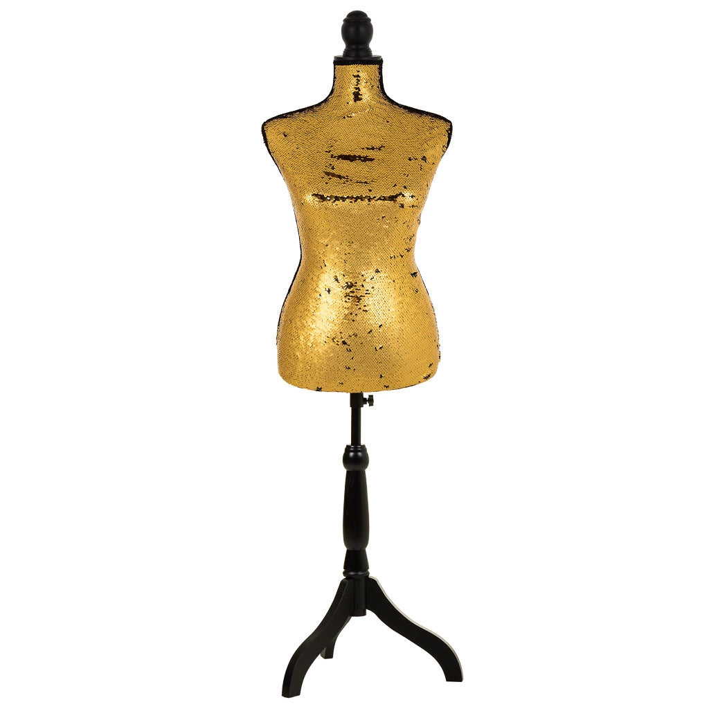Manichino in legno e gommapiuma rivestito in tessuto 24x37,5x168h cm