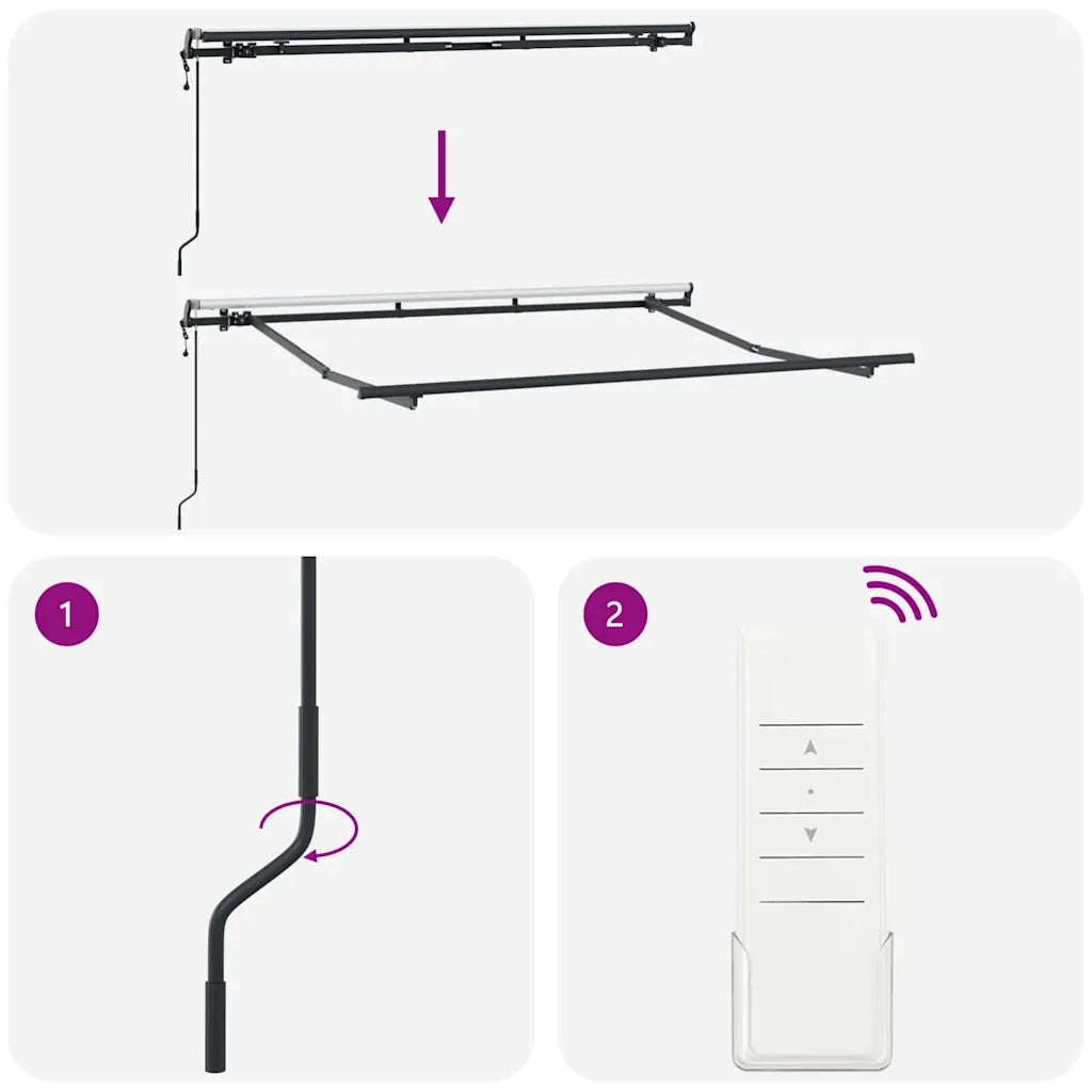 Struttura della tenda-Telaio per tenda da sole Antracite 3 x 2 m Metallo 241671