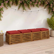 Cuscini per Sedia in 4 Pezzi SOEST 4 pz 100% Poliestere Rosso 944390