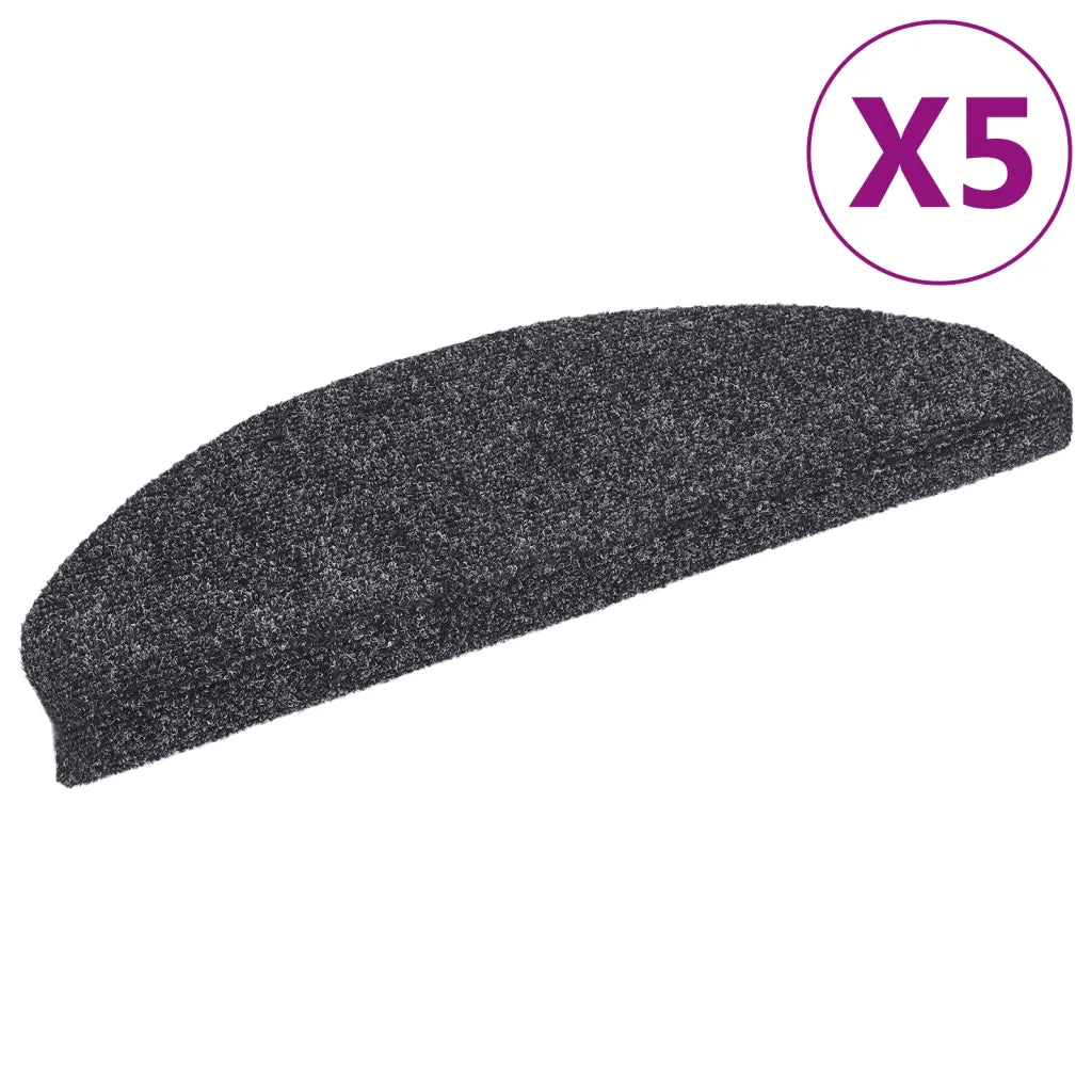 Tappetini per scale autoadesivi 5 pz | Gradini per Scale 65x21x4 cm Grigio scuro Semicircolari Grandi