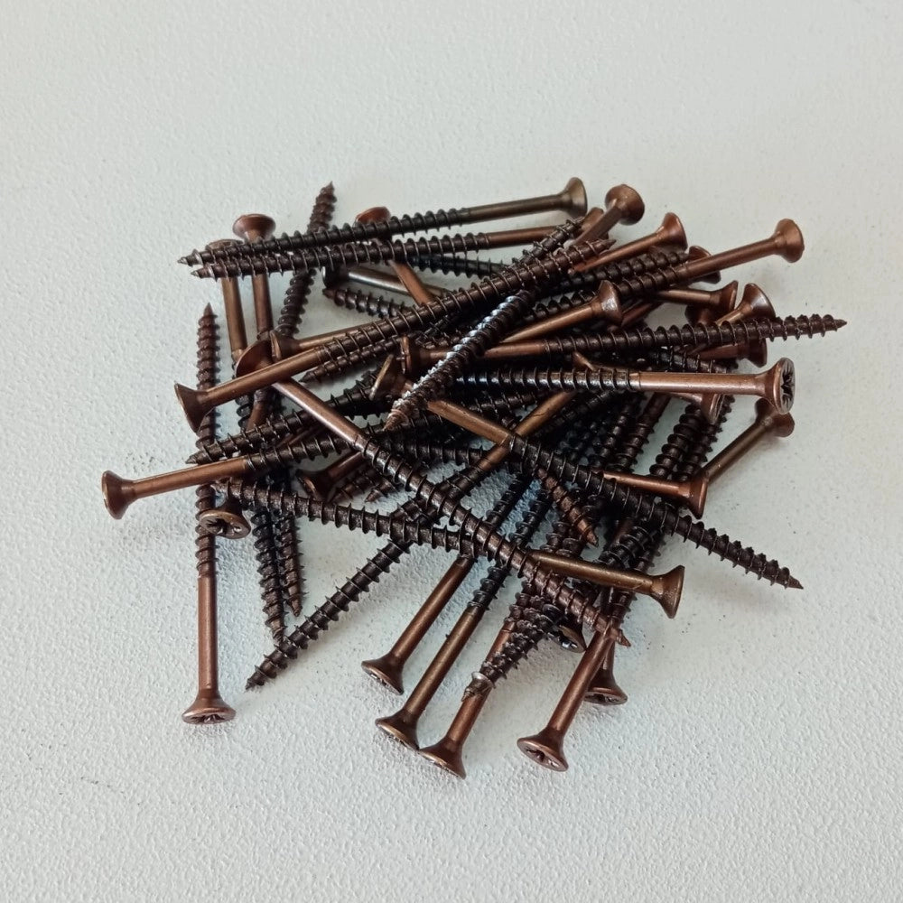 Vite 6,0x200/60mm - 20pz tps testa conica bronzata per legno truciolare parzialmente filettata