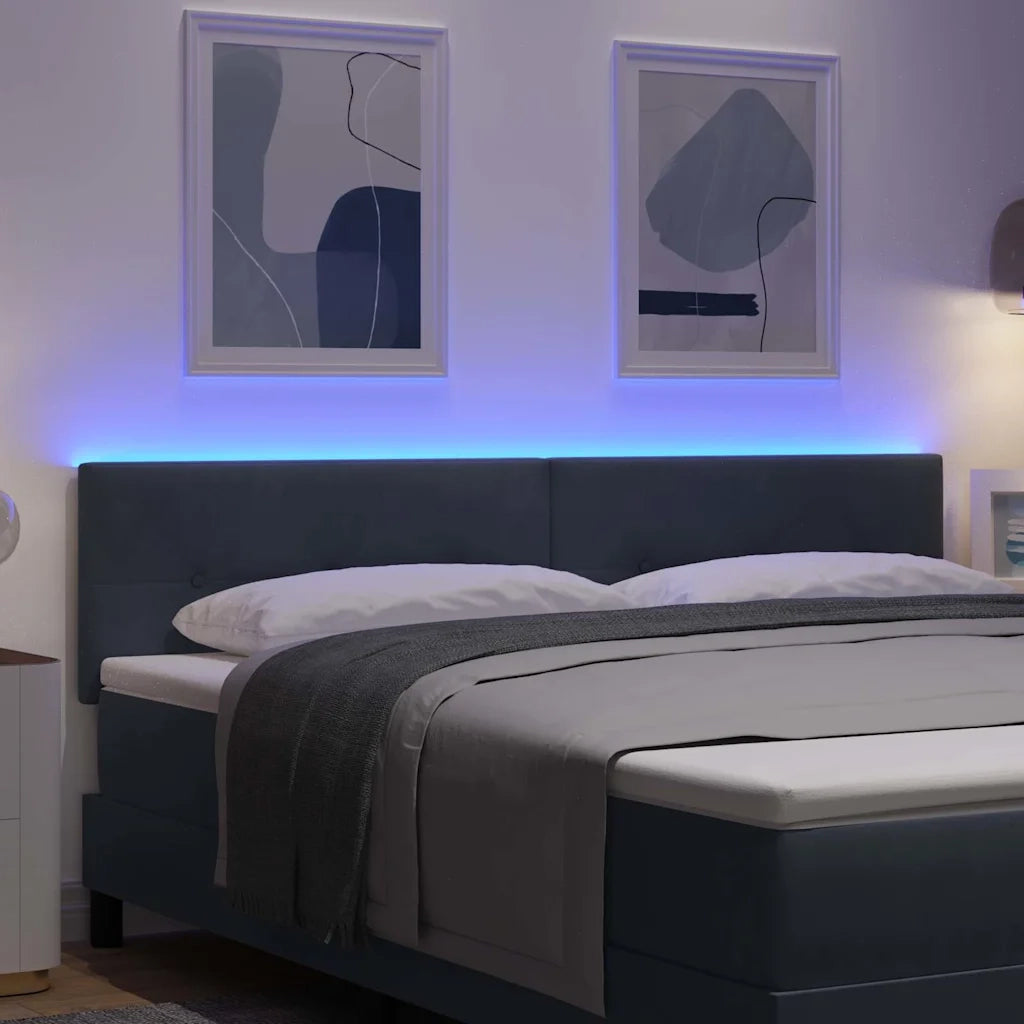 Testiera | Testata LED con strisce LED Grigio 180 cm Velluto