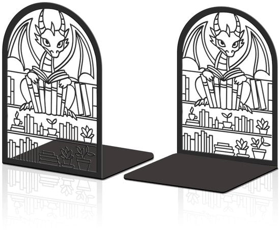 Sostegno per libri in metallo con motivo di dragone robusto - Sostegno decorativo per libri - Supporto per libri - Supporto per libri per scrivania/ufficio - Supporto per libri per casa/biblioteca - Libreria per libri