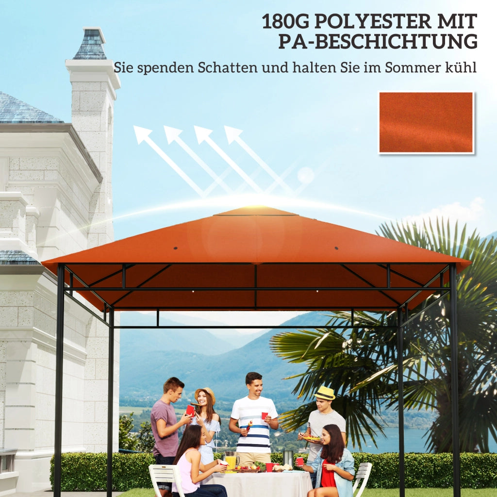 Tetto sostitutivo per gazebo da giardino ¨C Minimal ¨C Poliestere, 2.98x2.95 m, arancione