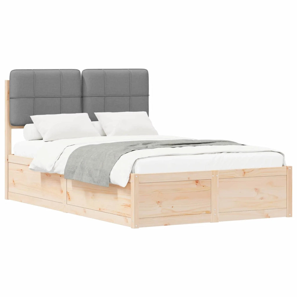 Letto con Testiera Rivestita Grigio chiaro 120 x 200 cm 3405537