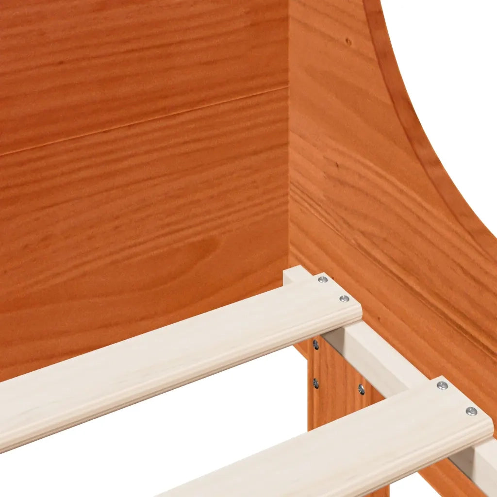Letto senza Materasso-Struttura Letto Marrone Cera 75x190 cm in Legno di Pino 678523