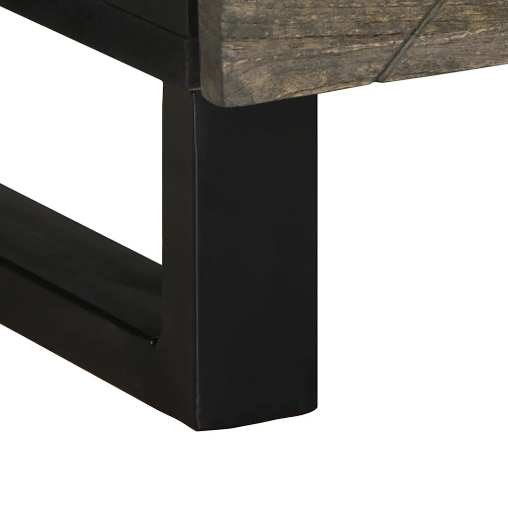 Tavolino da Salotto-Tavolino da soggiorno-Tavolo Nero 80x50x40 cm in Legno Massello di Mango 526241