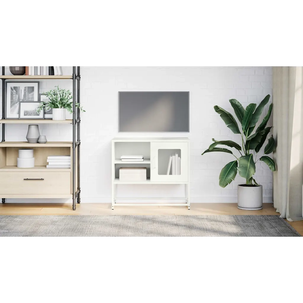 Mobile TV | Armadietto TV | Mobile Porta TV Bianco 68x39x60,5 cm in Acciaio