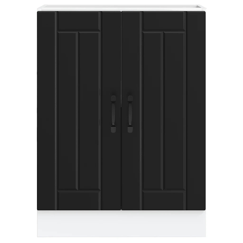 Mobile Base Lavello Lucca Nero in Legno Multistrato 853678