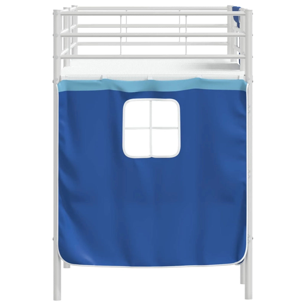 Struttura del Letto Loft per Bambini con Tendine Bianco e Blu 42020815