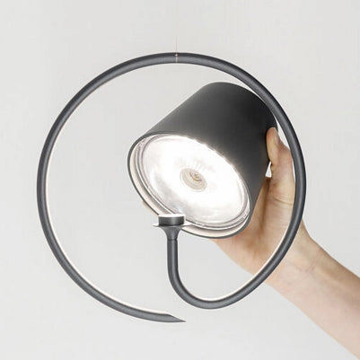 Lampada a led a sospensione Poldina Grigio Scuro ricaricabile e dimmerabile