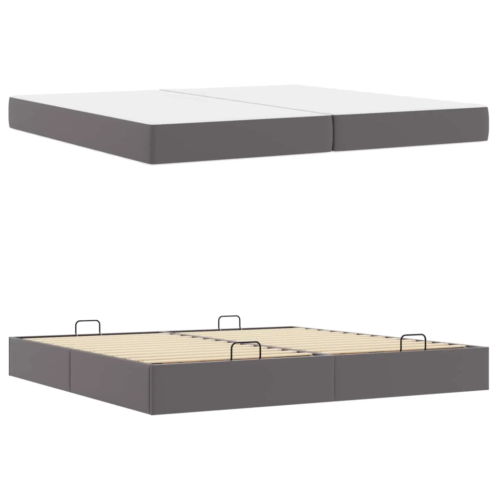 Struttura letto con materasso con materasso 2 pcs Grigio PVC 3399443