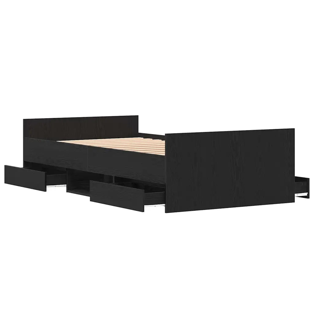 Struttura del letto con cassetto Rovere Nero 203 x 93 x 50 cm 3329327