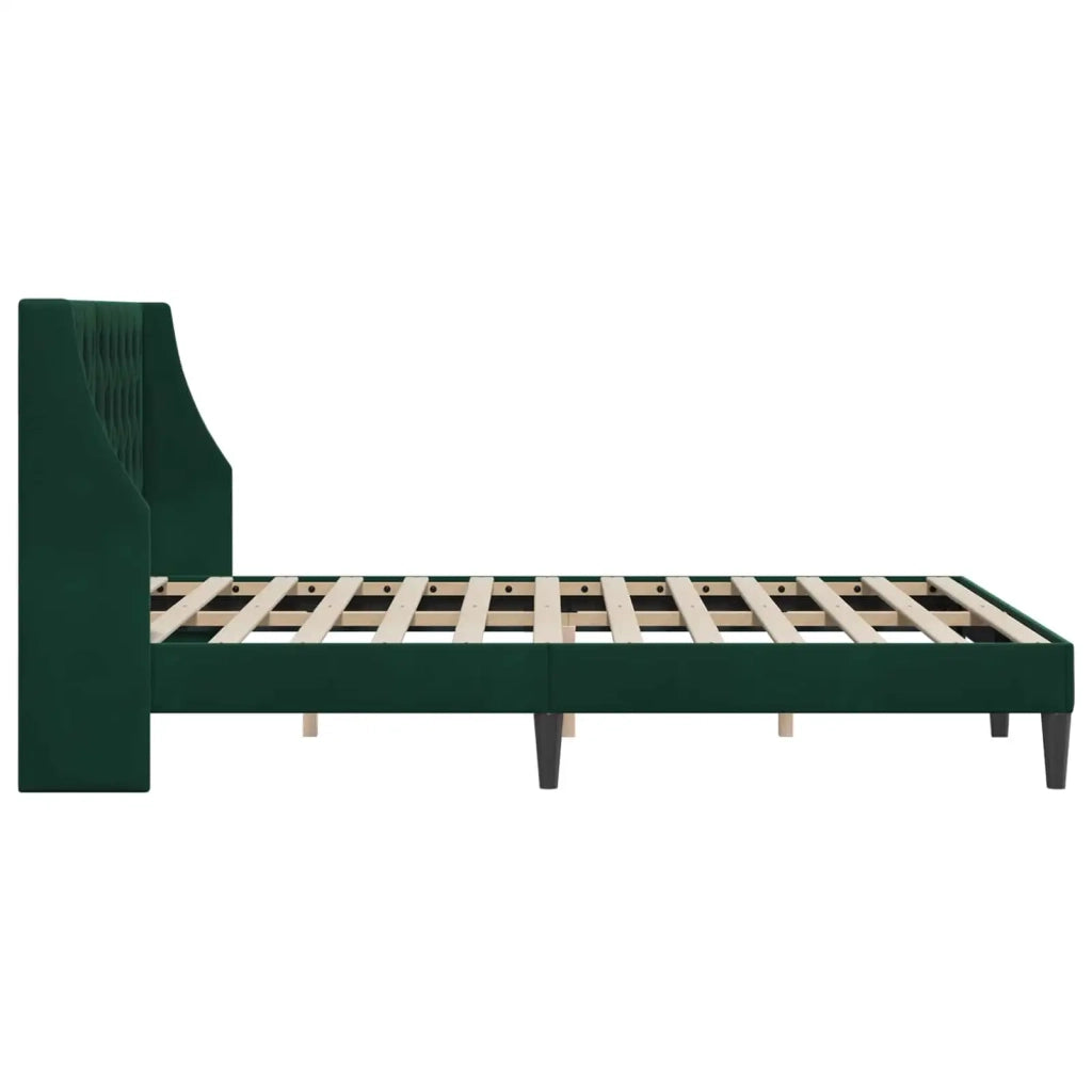 Struttura del letto-Giroletto Verde Scuro 120 x 200 cm Velluto 562021