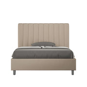 BS COM Letto una piazza e mezza contenitore imbottito 120x190 similpelle tortora