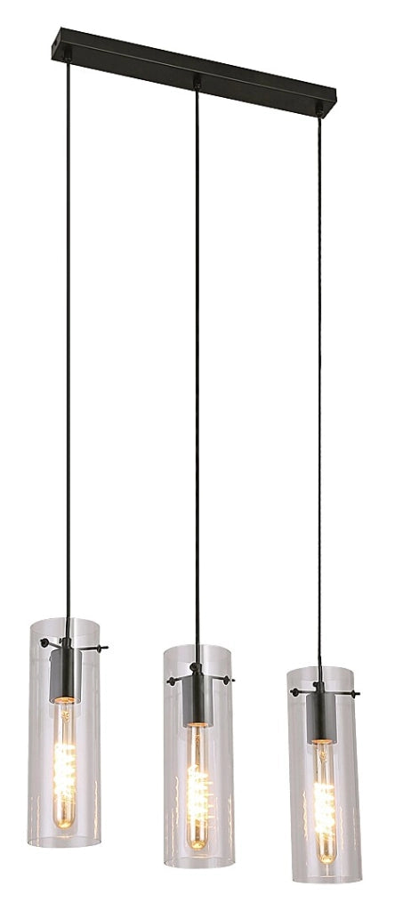 Lampada a sospensione Rabalux Acantha nera 3xE27 120cm