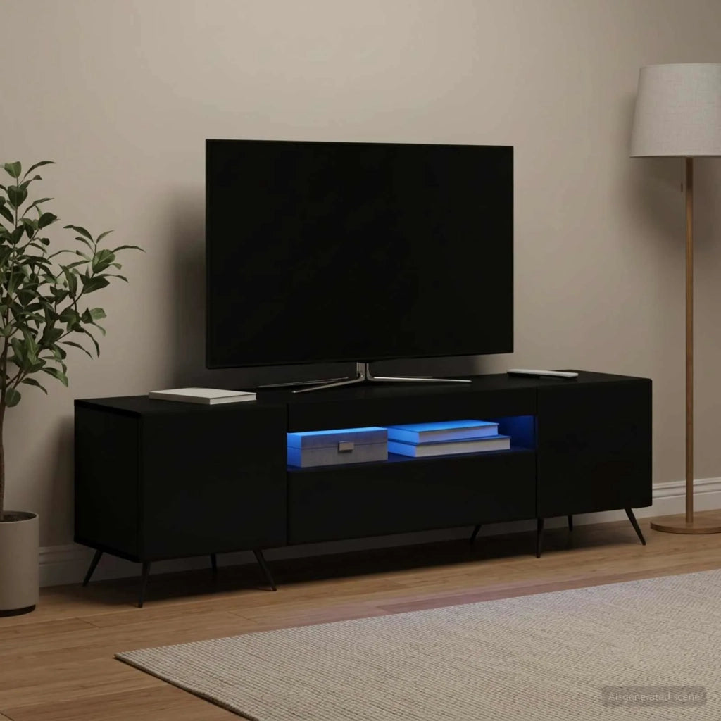 Mobile TV LED Nero Legno ingegnerizzato 897566