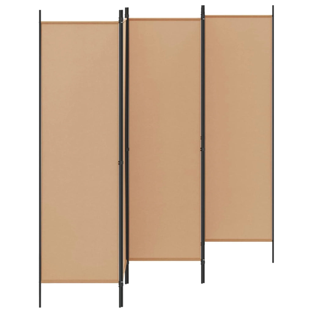 Paravento a 5 Pannelli Beige 250 x 180 cm Tessuto 42039195