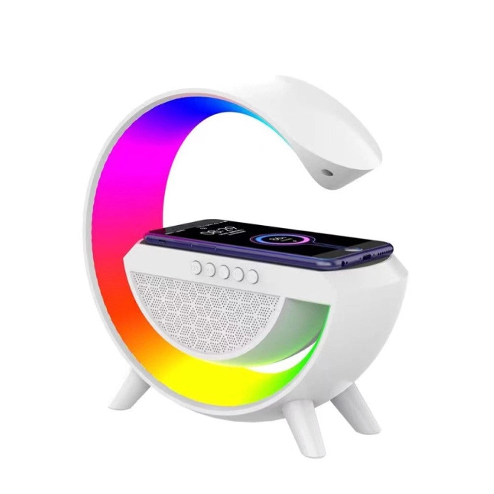 Trade Shop - Lampada Led Caricabatteria Wireless Cassa Speaker Bluetooth Musica Altoparlante -
