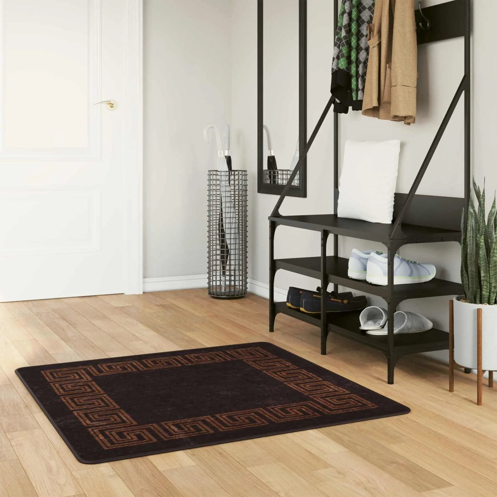 Runner Tappeto MARSA Nero 100 x 100 cm Poliestere e PVC 42023292