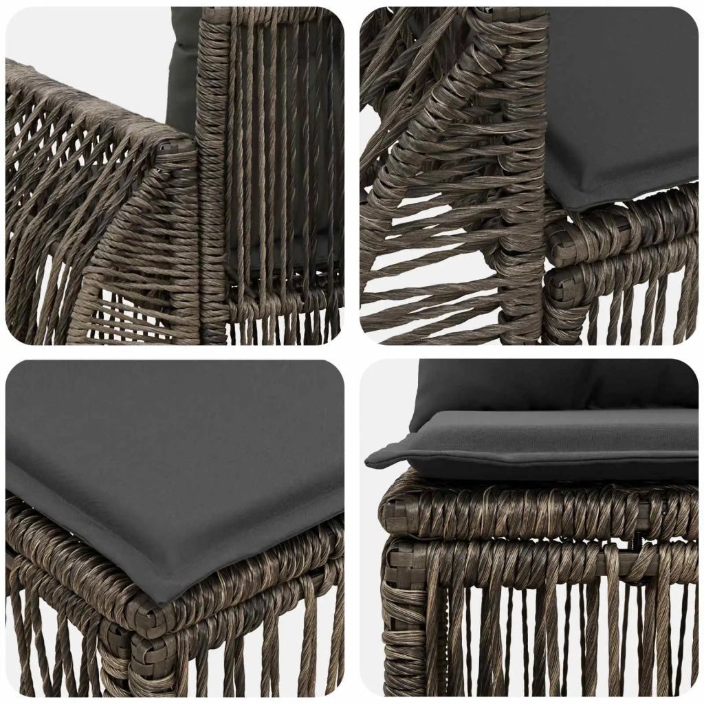 Set Divano da Giardino 13 pz Grigio e Grigio Scuro polyrattan 3435599