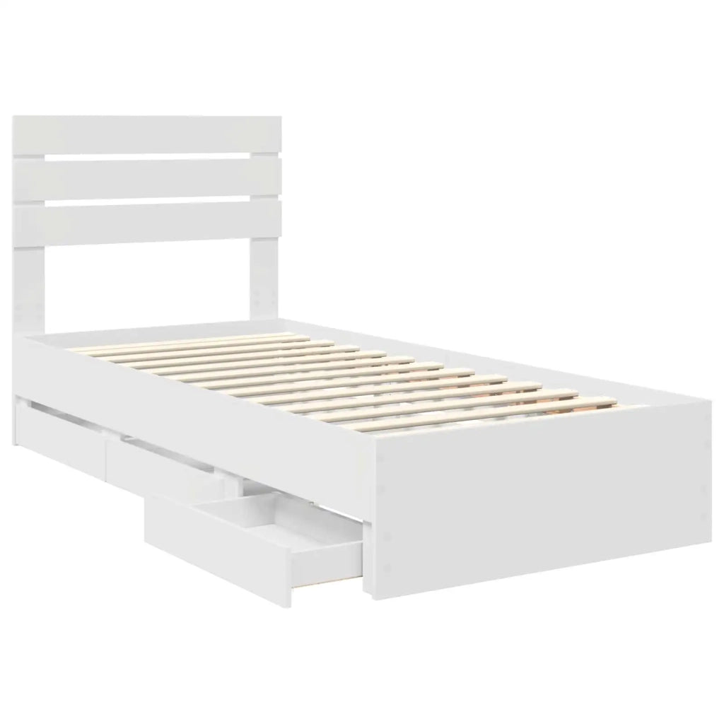 Struttura del letto-Giroletto-Rete del Letto Bianco 100 x 200 cm Legno Ingegnerizzato 983995