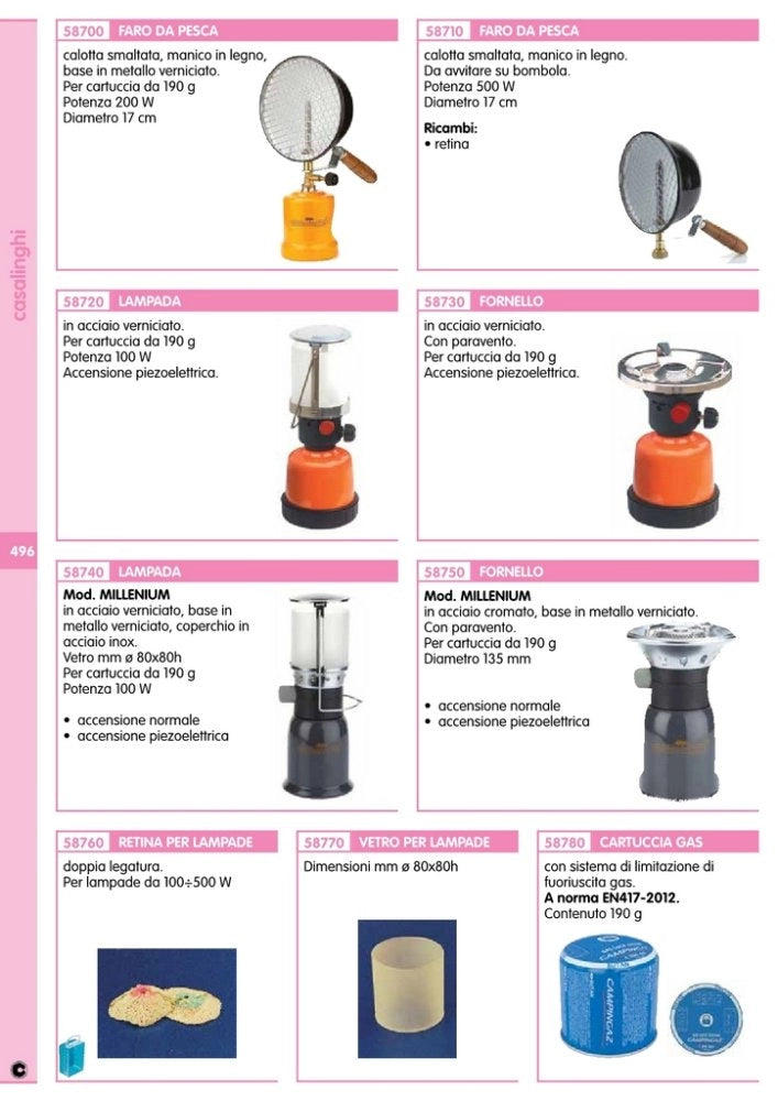 1pz fornello eurocamping millenium accensione manuale cod:ferx.4581