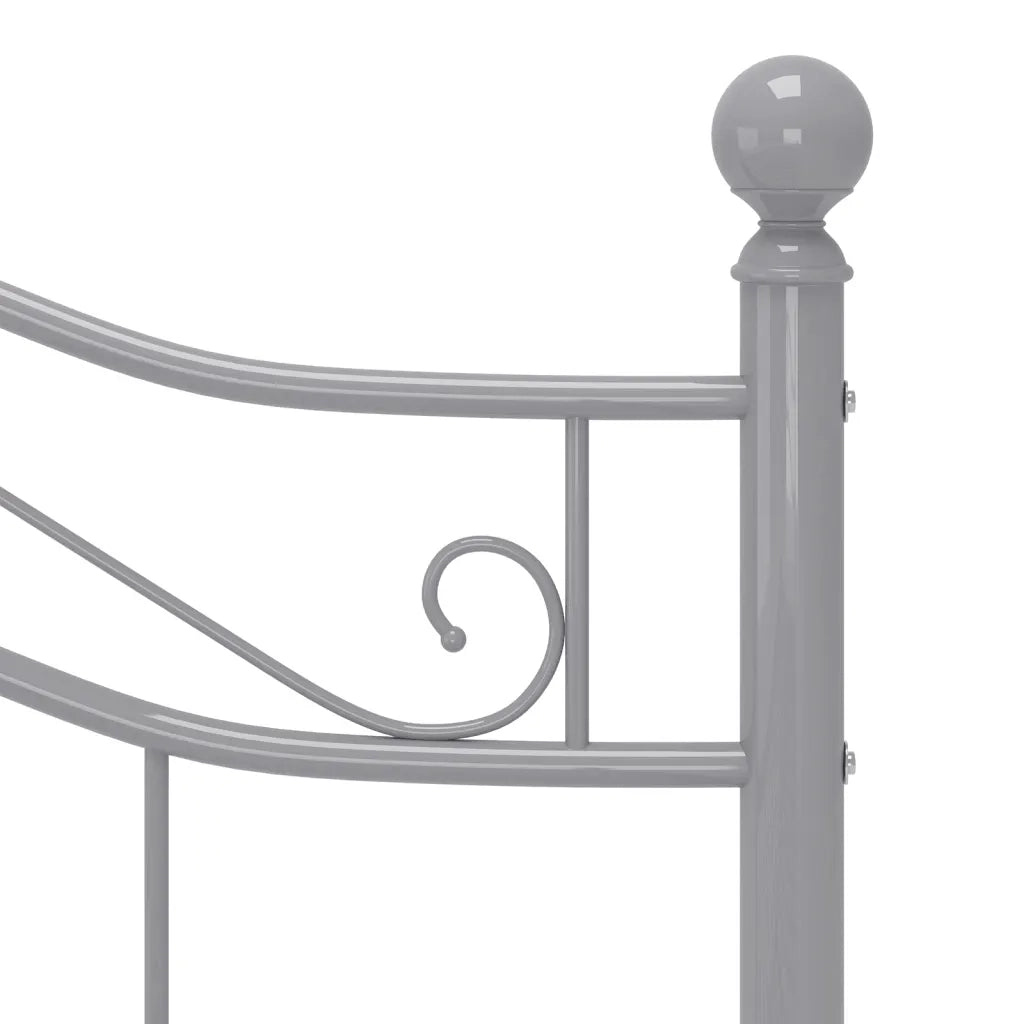 Letto matrimoniale | Letto per adulti | Giroletto Grigio in Metallo 120x200 cm