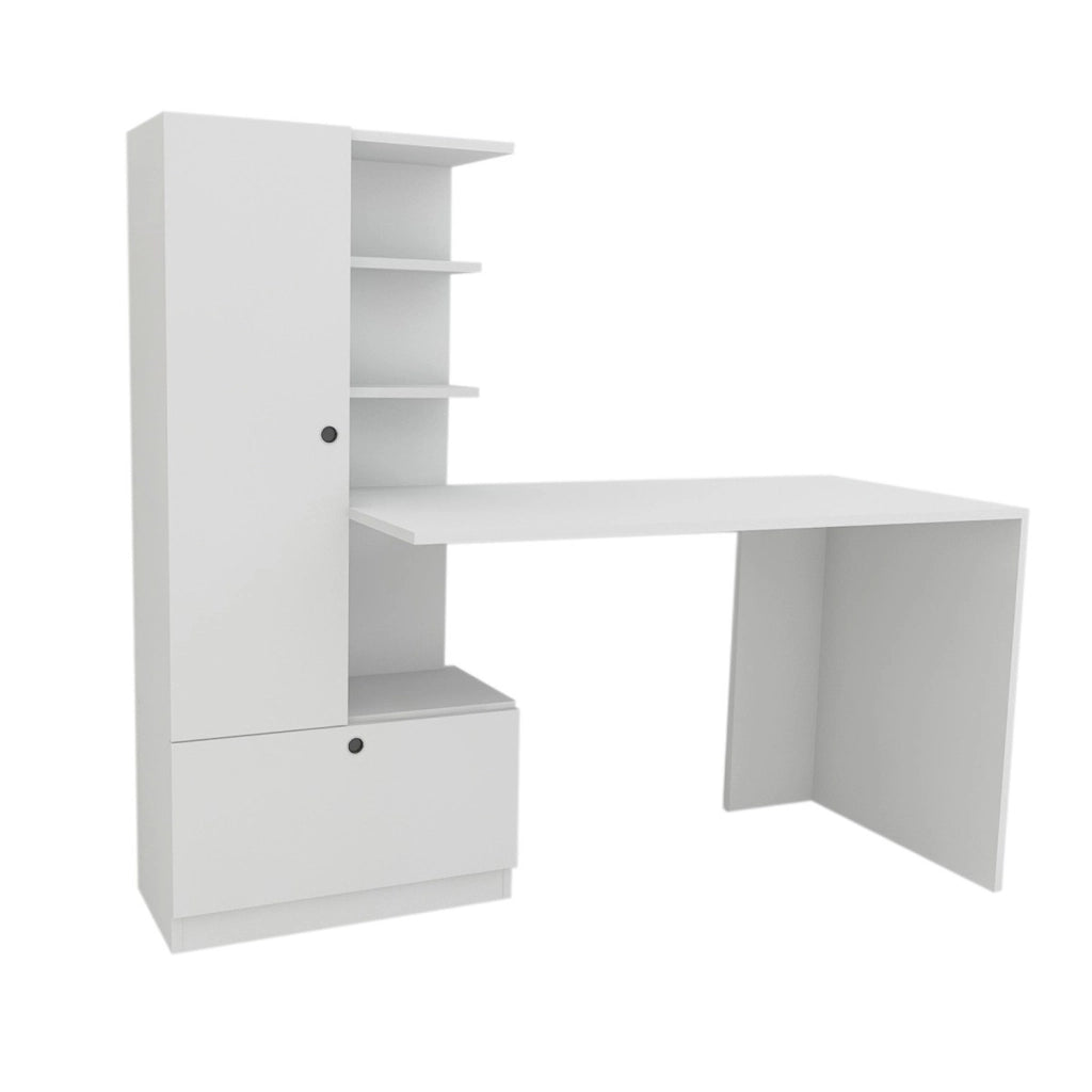 Bureau en bois "Domingos" - 149 x 61 x 73 cm - Bianco