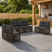 Set Divano da Giardino 7 pz Grigio polyrattan 3435680