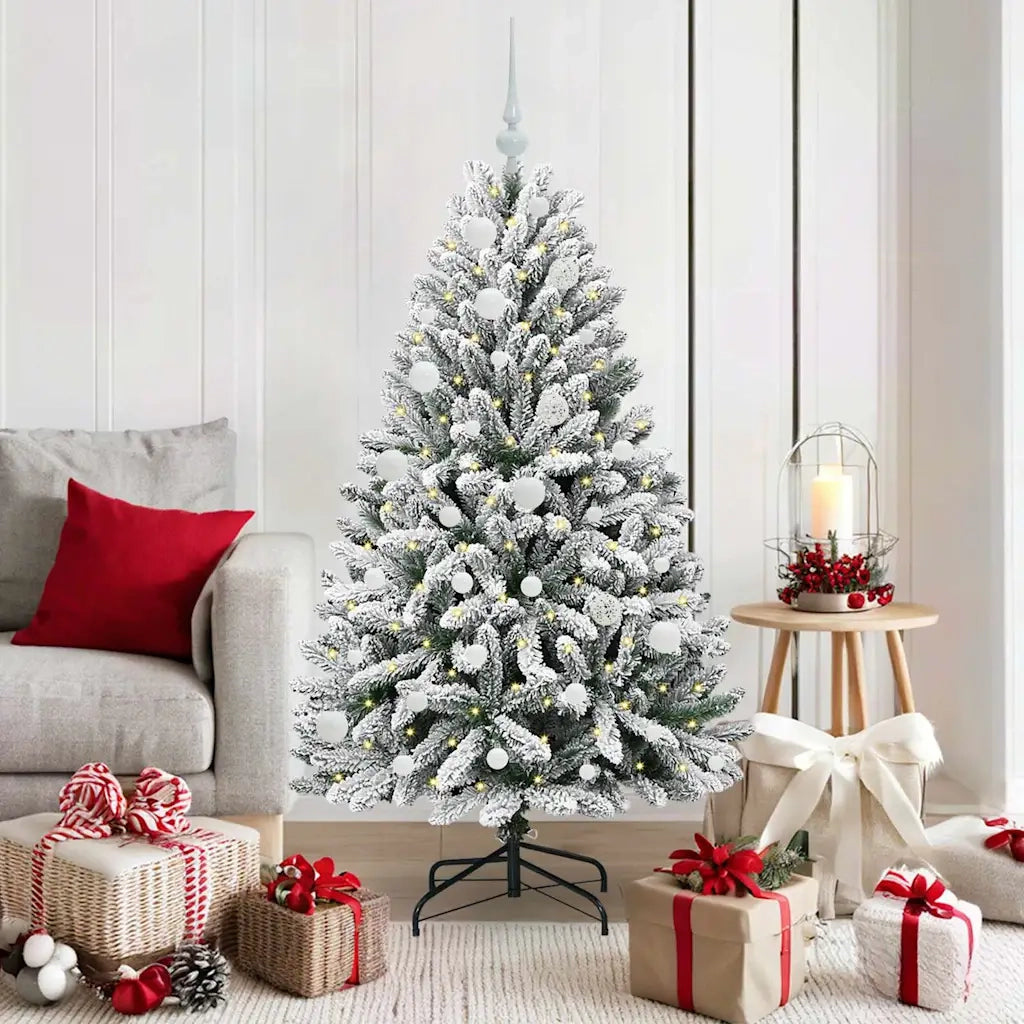 Albero di Natale artificiale con 150 LED Verde e Bianco 150 cm 3395742