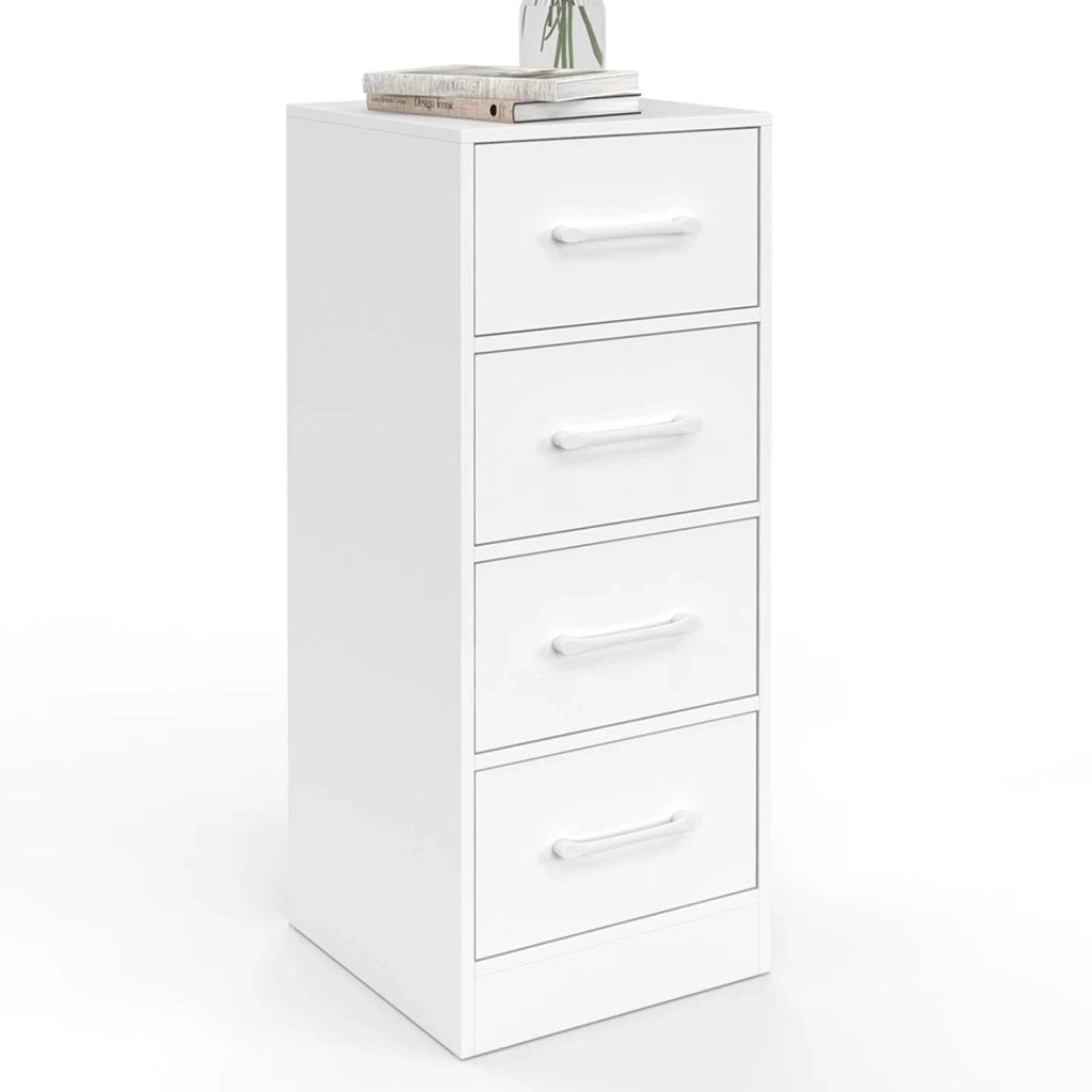 IDMarket - Mobile a 4 cassetti UPPAH 30 cm chiffonier, contenitore in legno bianco