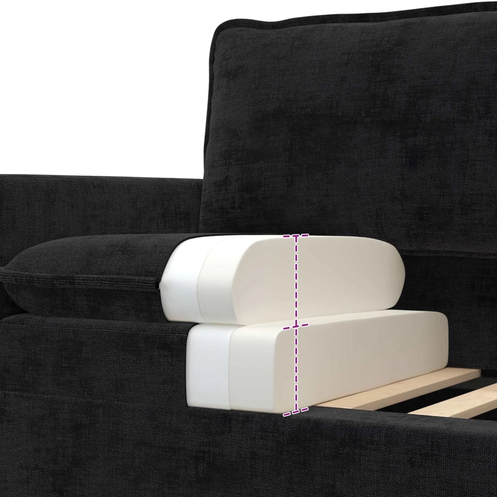 Set di divani 2 pcs Nero Poliestere 3417050
