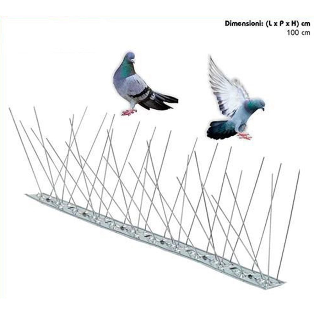 Trade Shop - Dissuasore Anti-piccioni Per Uccelli 80 Spilli 100cm Per Cornicioni Balconi Grn01 111502 -