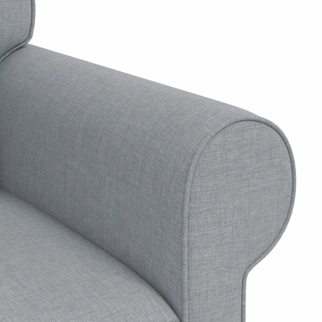 Divano Grigio chiaro 215 x 82 x 80 cm Tessuto