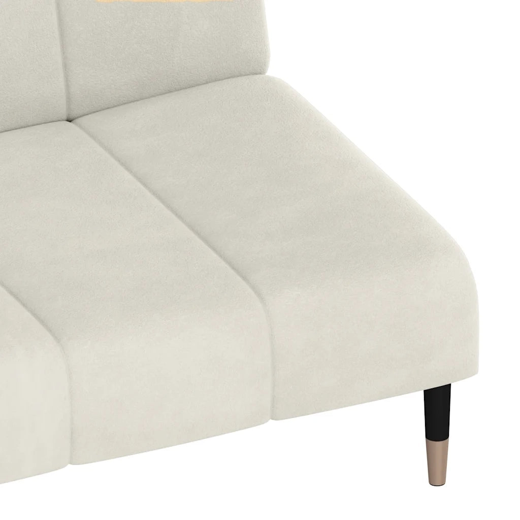 Divano Letto a 2 Posti Crema in Velluto 375883