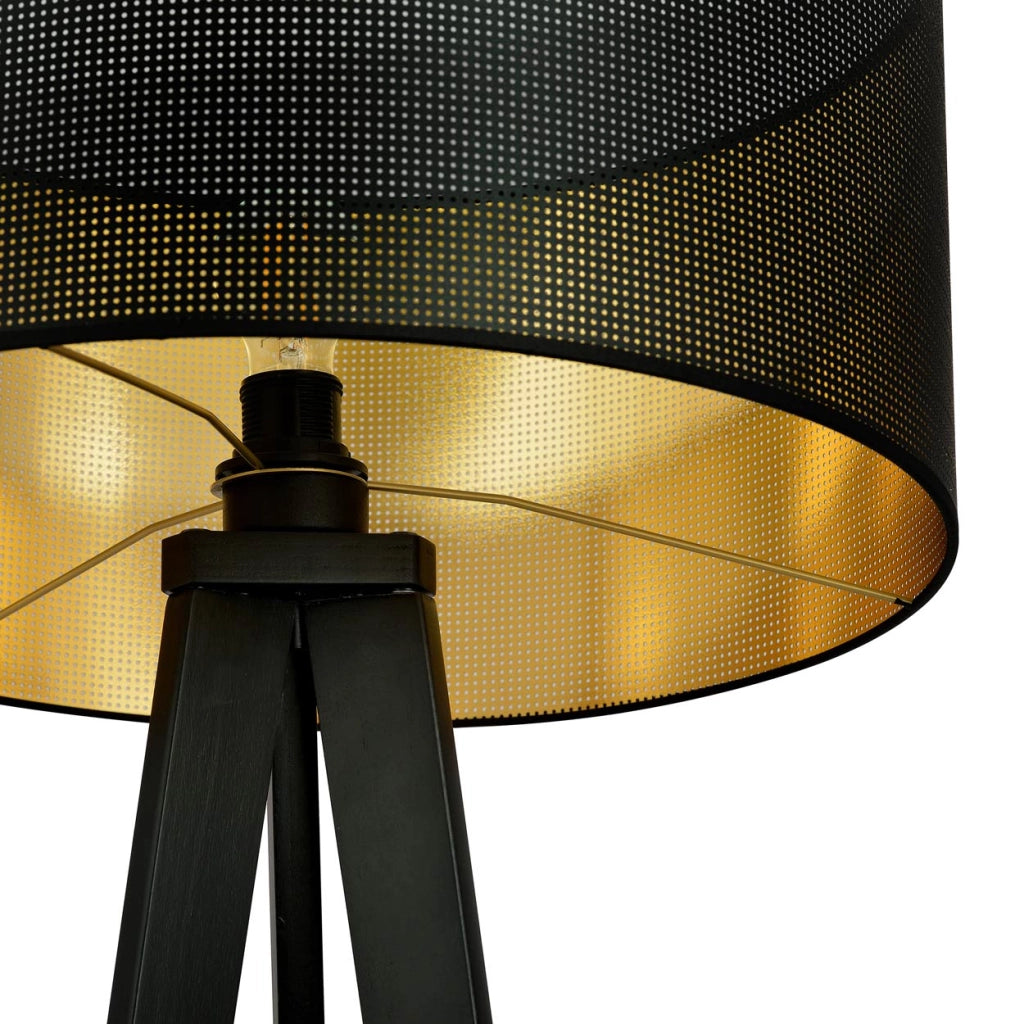 Lampada da terra Emibig Aston treppiede nero/oro E27 150cm