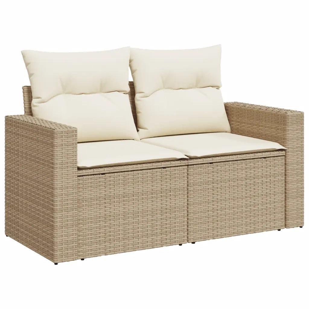 Set Divano da Giardino 6 pz con Cuscini Beige in Polyrattan 3256457