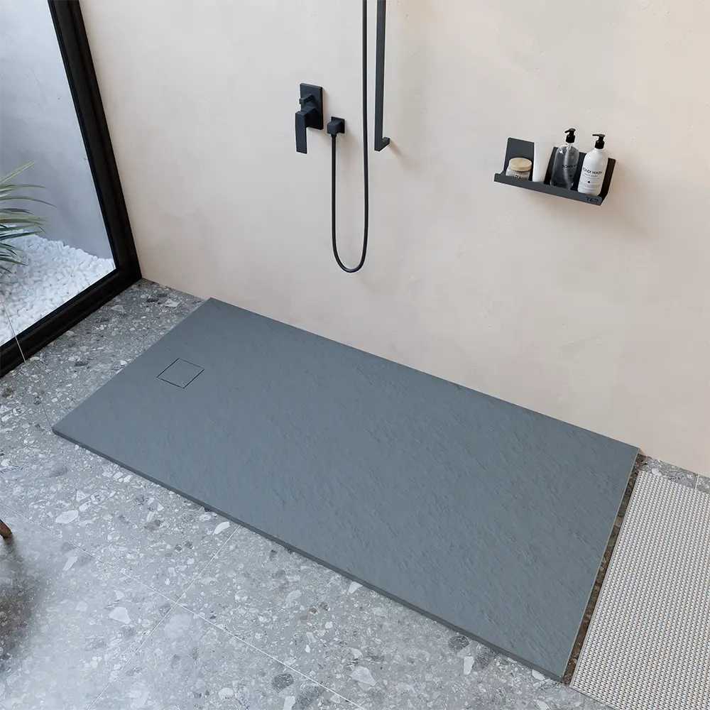 Piatto doccia 80x160 cm colore grigio effetto pietra | Samos