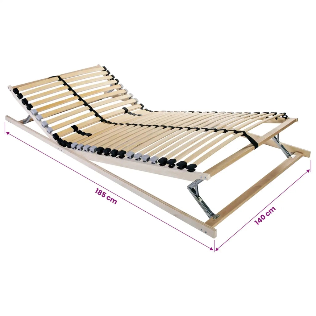 Base a doghe Marrone 140 x 190 cm Legno massello di faggio 42015249