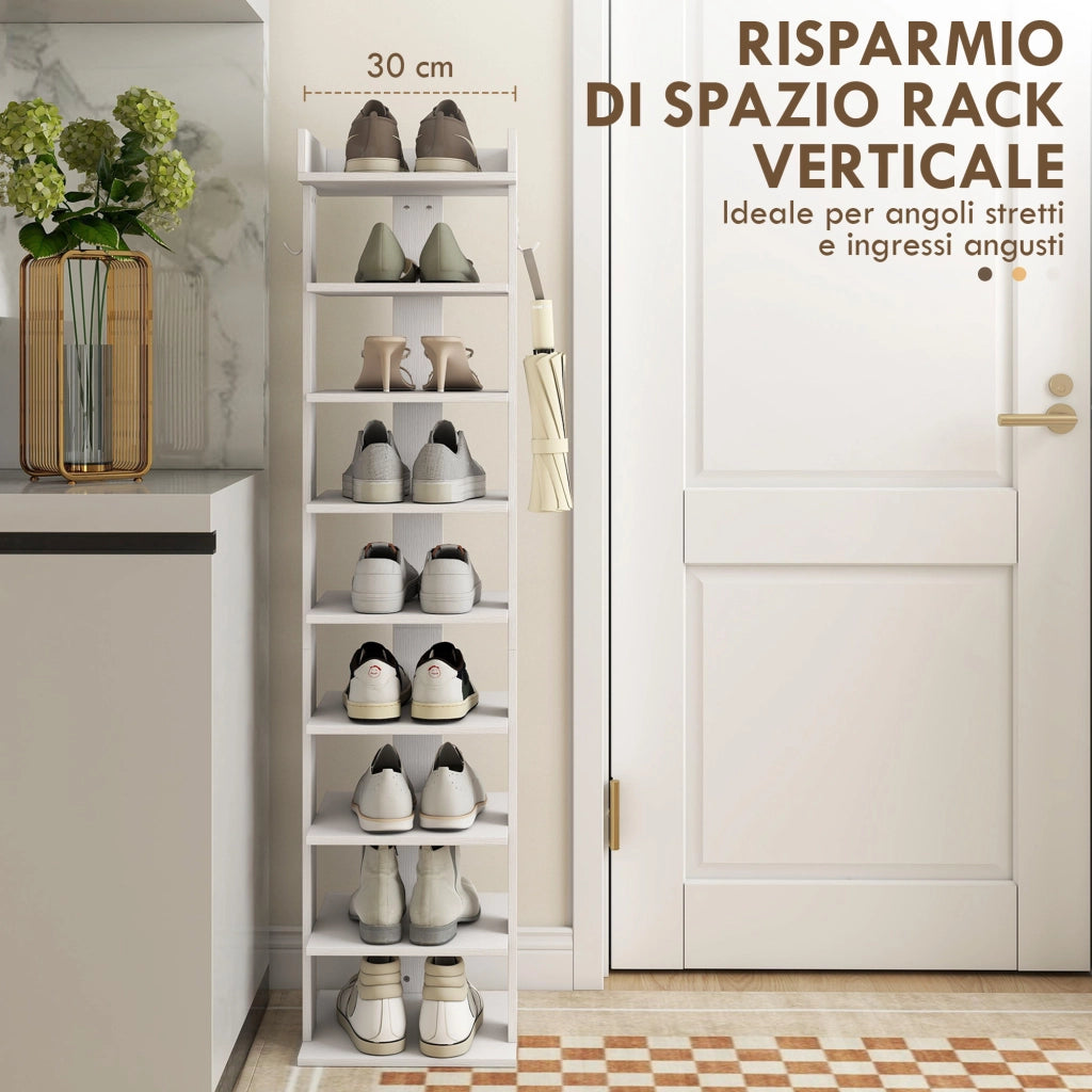 Scarpiera con Ripiani per Ingresso e Corridoio ¨C Zephmum ¨C Bianco