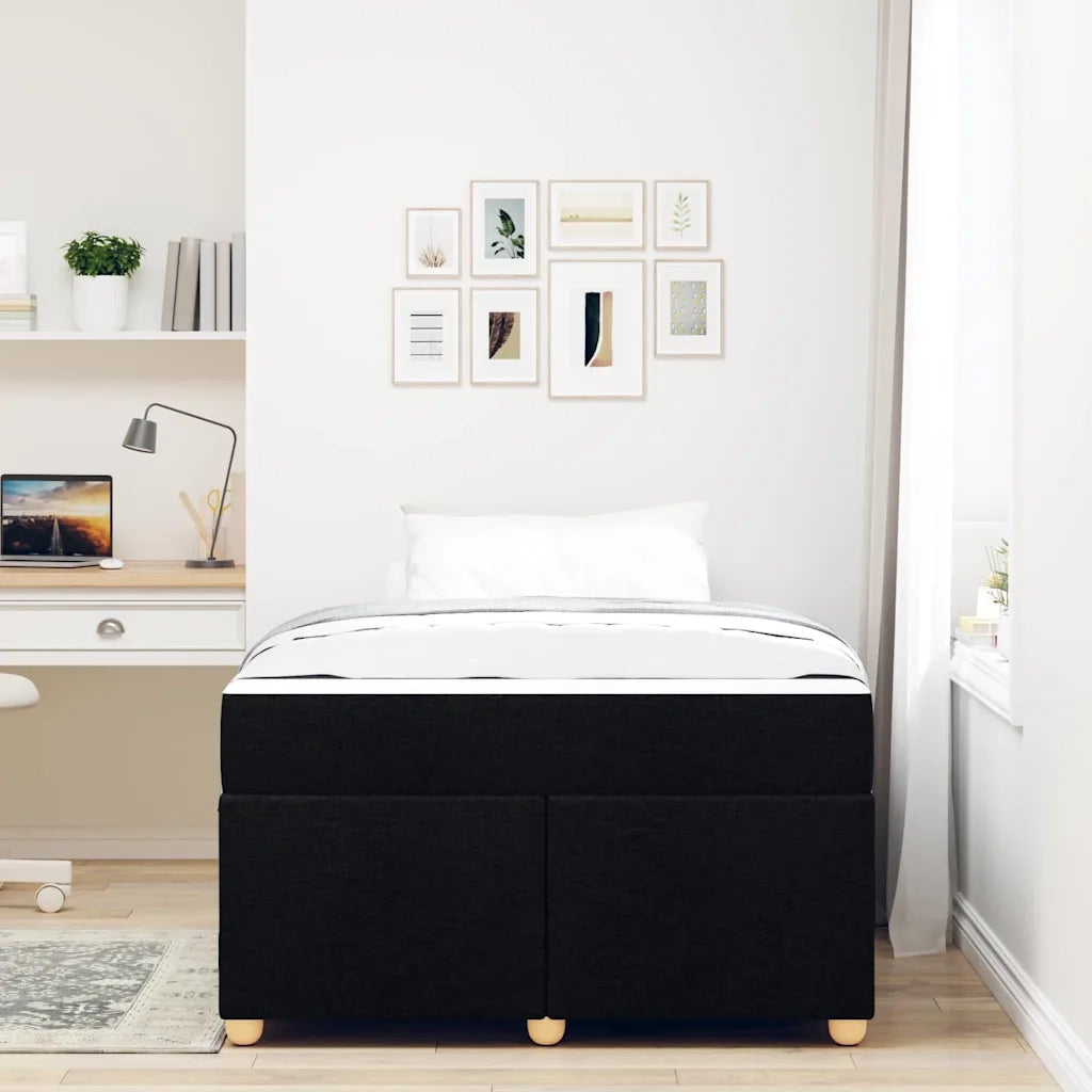 Struttura del letto con materasso Nero 120 x 190 cm Tessuto 3399344