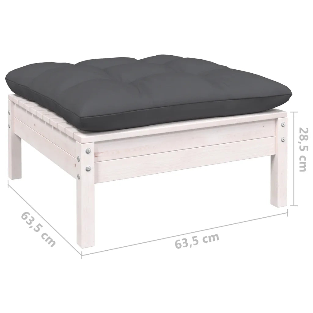 Set Divani da Giardino 13 pz con Cuscini Bianchi Legno di Pino 3097230