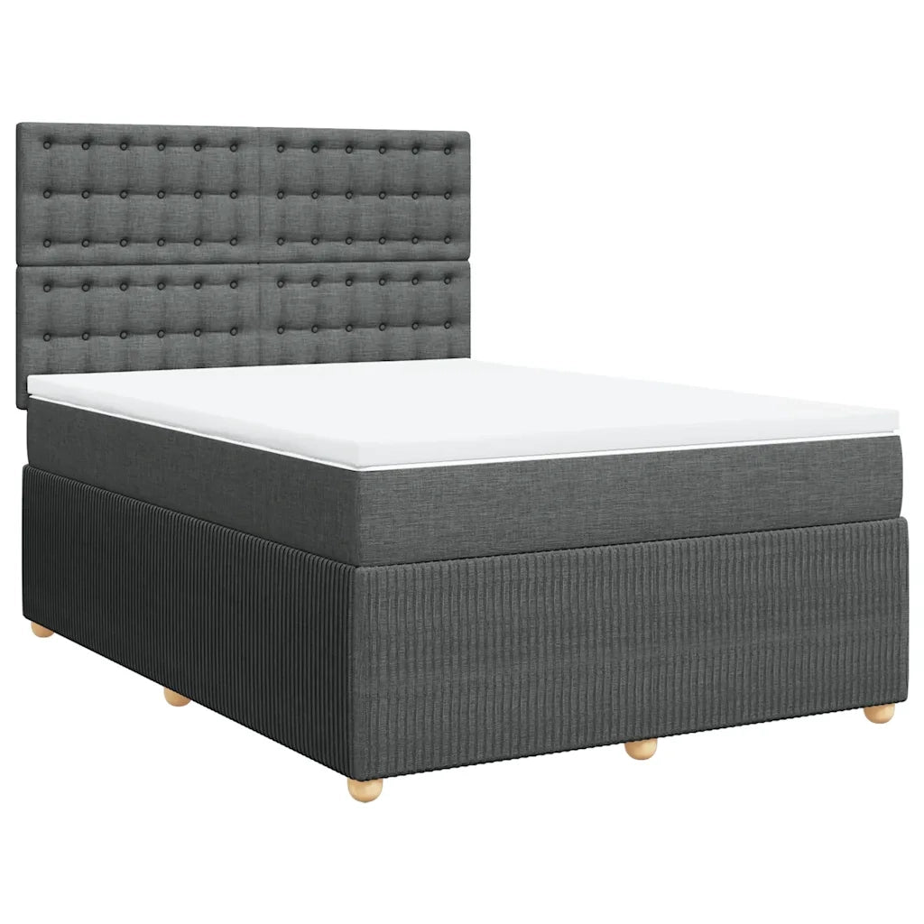 Giroletto a Molle con Materasso Grigio Scuro 140x190 cm Tessuto 3292066