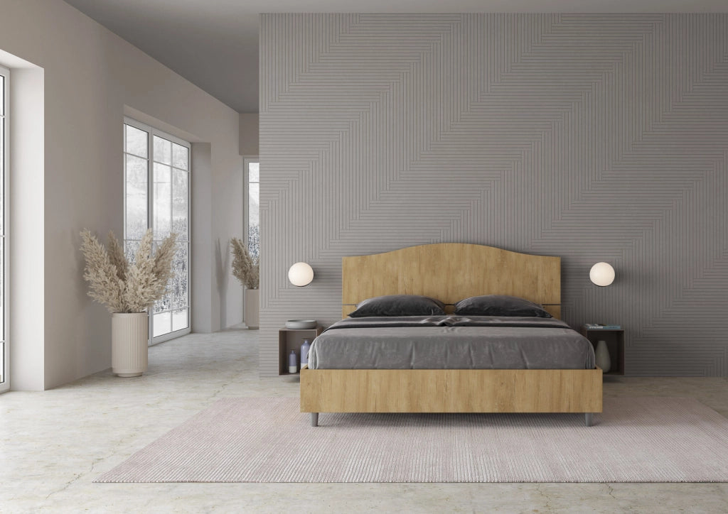 BS COM Letto matrimoniale con rete 160x190 quercia