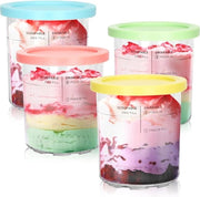 Contenitori adatti per Ninja Creami Deluxe, scatole, bicchieri, sostituzione adatta per Ninja Creami DELUXE Pint 680ml NC501 e Ninja - NC501 & NC500 - contenitori di ghiaccio impermeabili, resistenti al lavastoviglie