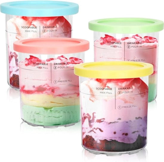 Contenitori adatti per Ninja Creami Deluxe, scatole, bicchieri, sostituzione adatta per Ninja Creami DELUXE Pint 680ml NC501 e Ninja - NC501 & NC500 - contenitori di ghiaccio impermeabili, resistenti al lavastoviglie