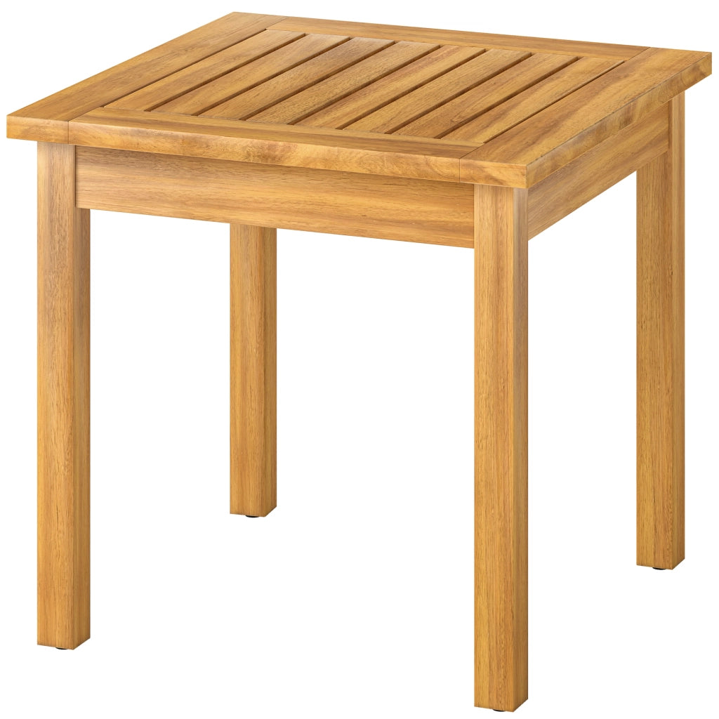 Tavolino da Giardino Quadrato in Legno di Acacia Massello ¨C zephmum ¨C 48x48x46cm Naturale