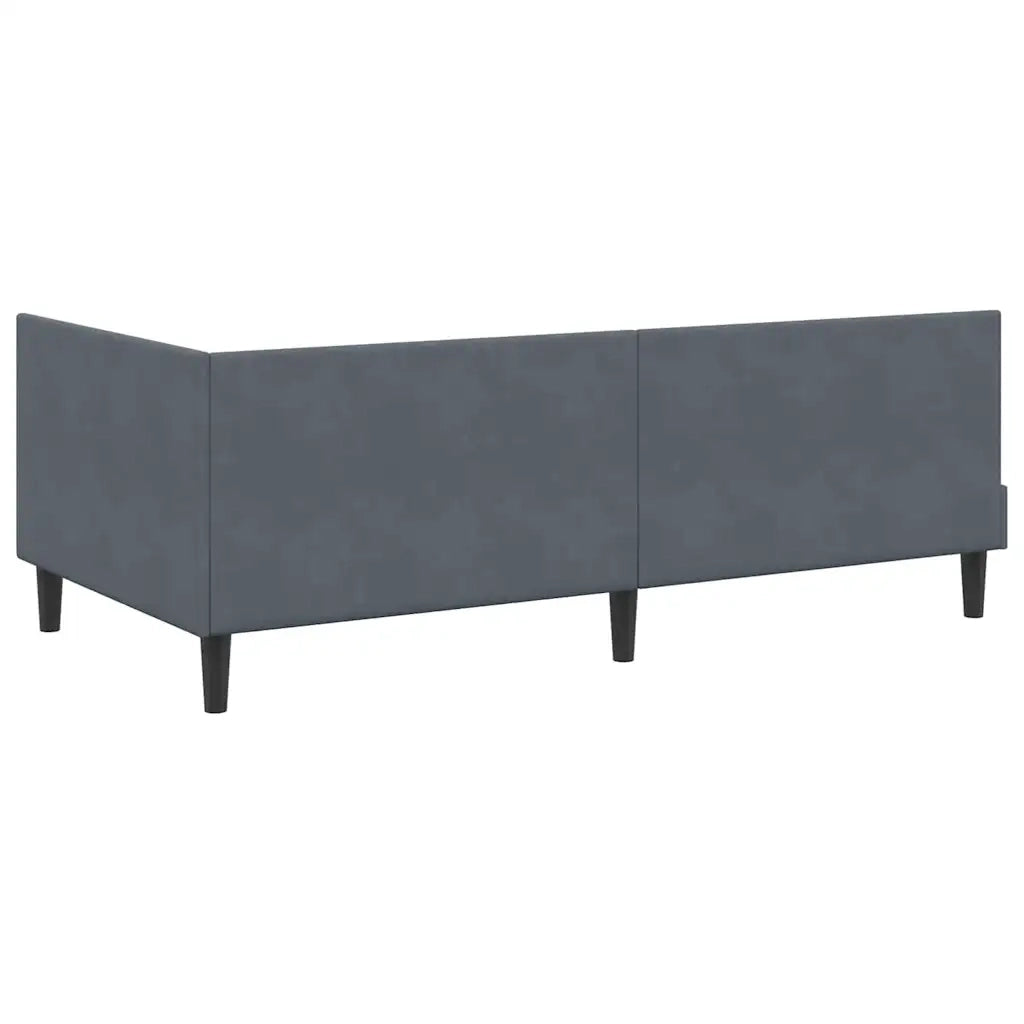 Cornice del letto ad angolo Grigio scuro 90 cm x 190 cm Velluto 42016217